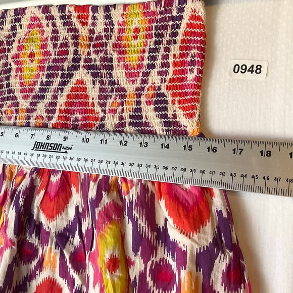 Old Navy Women Tube Maxi Dress size 16 Dress Floral Pink & Purple Cotton Summer - Picture 3 of 9